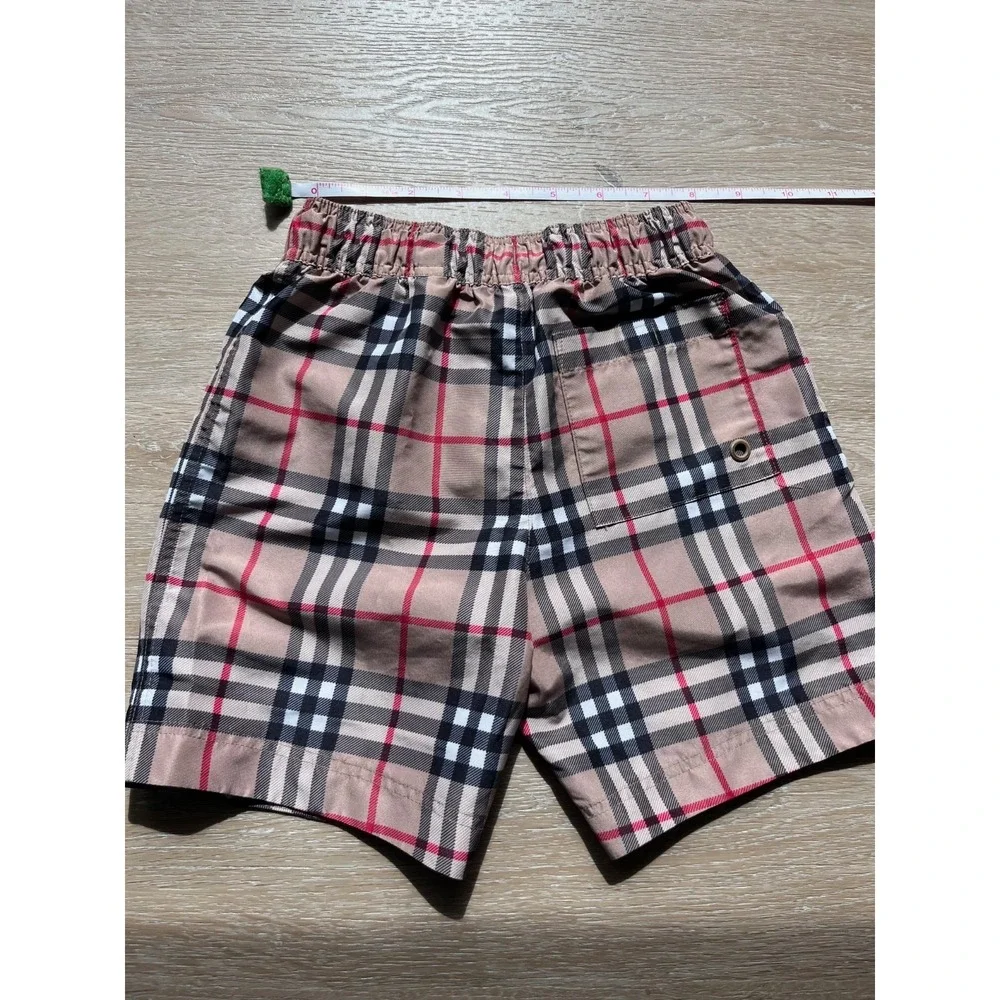 Burberry Swim Shorts Boys 2Y Multi Nova Check Drawstring Elastic Waist Trunks